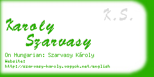 karoly szarvasy business card